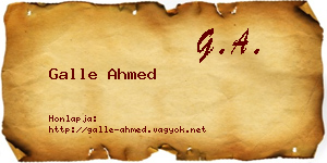 Galle Ahmed névjegykártya